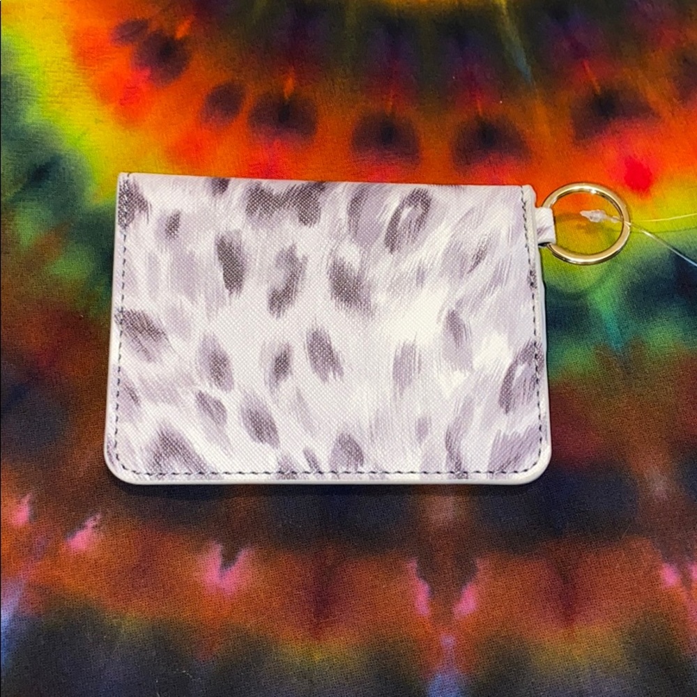 SNOW LEOPARD PRINT KEY RING POUCH - Picture 3 of 4